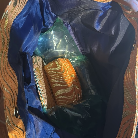 Stephanie Johnson Vibrant Orange and Gold Tote - Picture 2 of 5